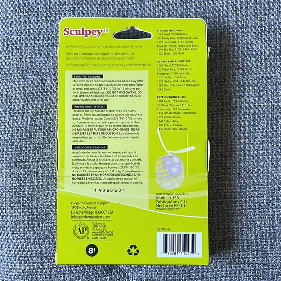 SCULPEY III - Pearls & Pastels Oven Bake Clay - 12 1 ounce bars (340 grams) - Picture 2 of 8